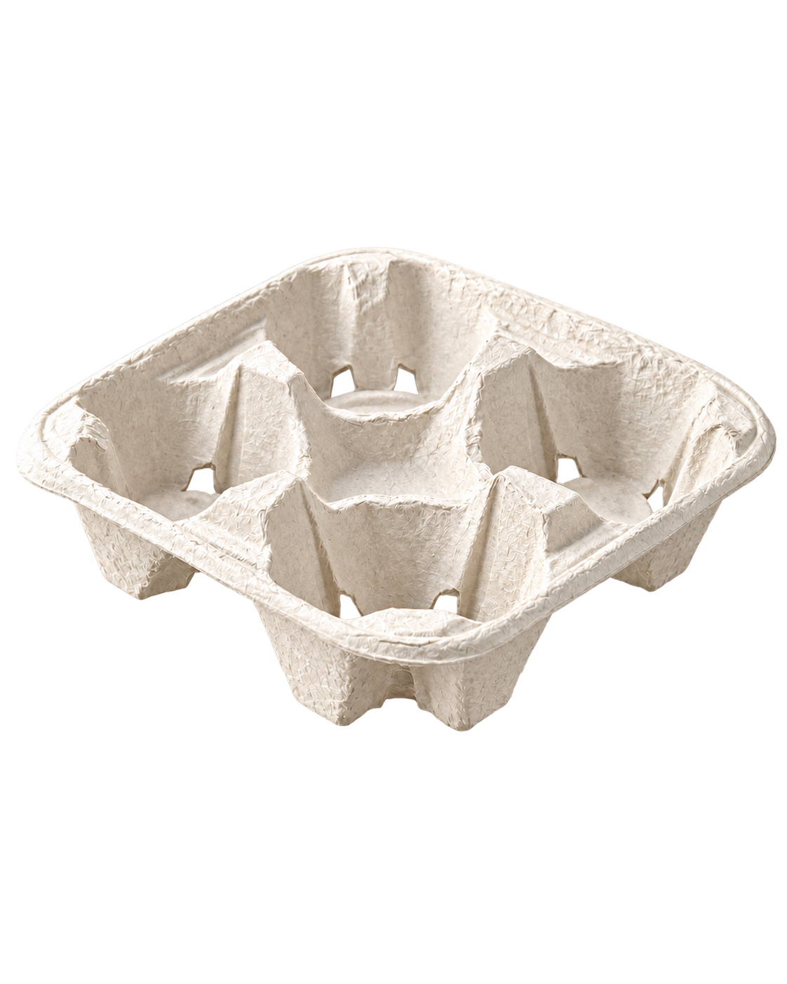 Recycled paper pulp takeaway coffee cup carrier