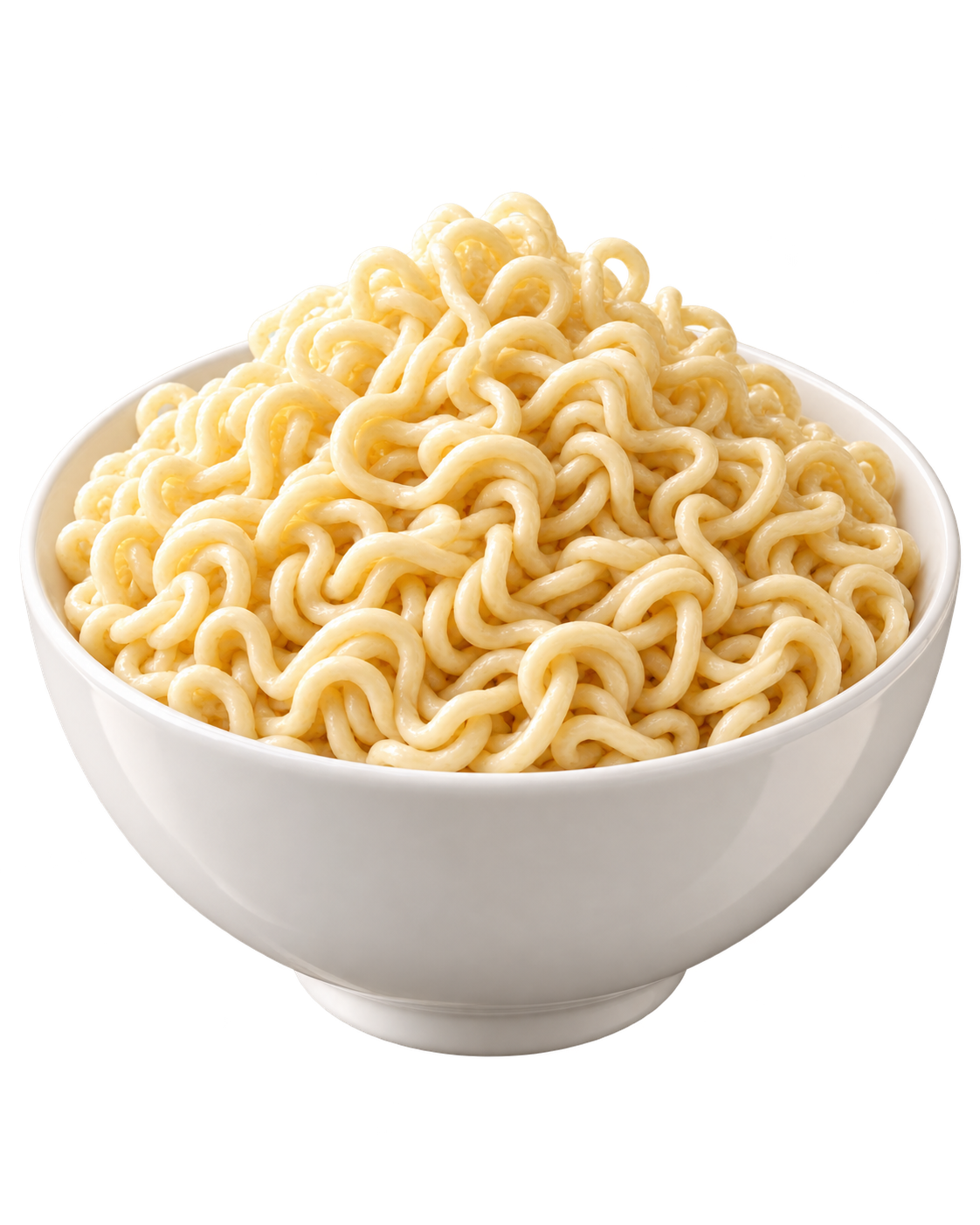 Golden instant noodle cake photographed as a sculptural still life
