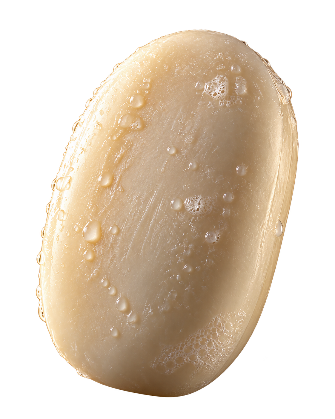 Ivory bar of soap with water beads